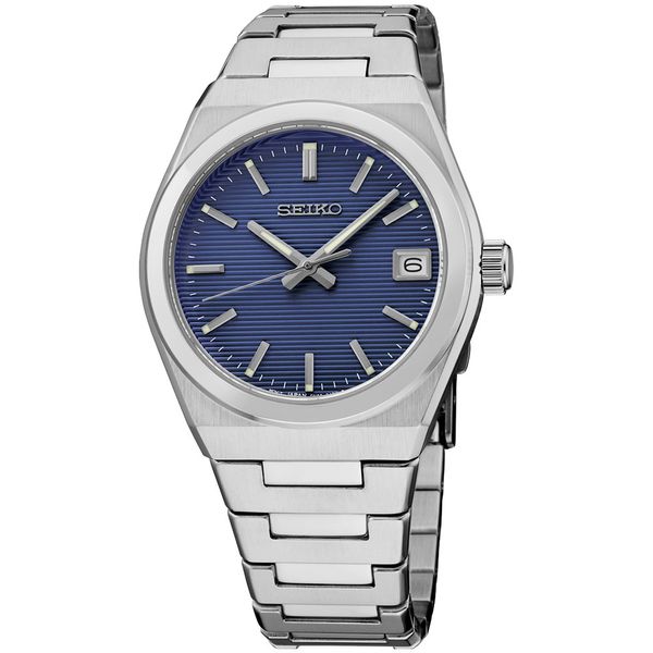 Seiko Essentials Dark Blue Dial Stainless Steel Watch | 100M Water Resistant Shannon Jewelers Spring, TX