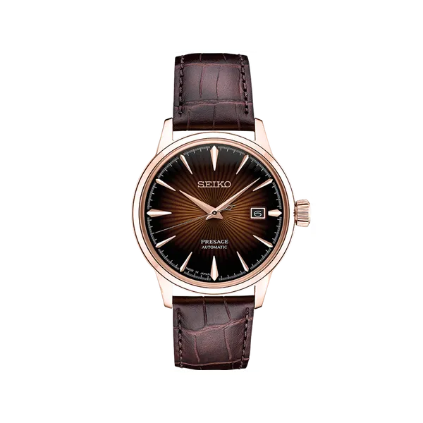 Seiko Presage Cocktail Time Rose Gold Automatic Watch Shannon Jewelers Spring, TX