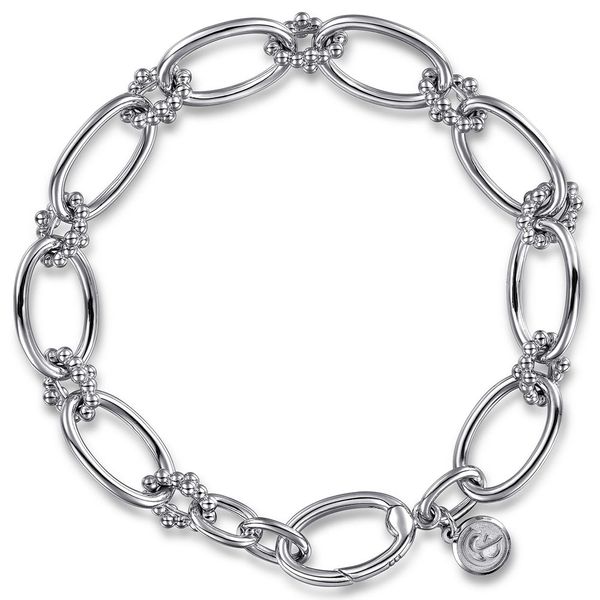 Gabriel & Co. 925 sterling silver Bujukan link bracelet with beaded detailing