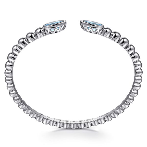 Gabriel & Co. 925 Sterling Silver Bujukan and Pear Shape Blue Topaz Split Bangle Bracelet Image 3 Shannon Jewelers Spring, TX