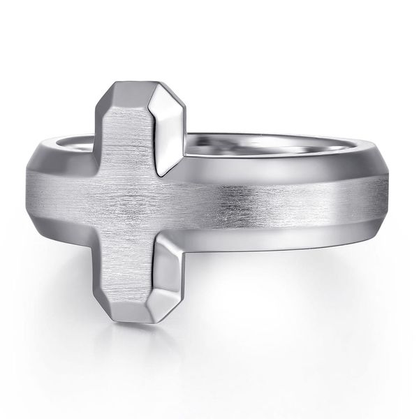Gabriel & Co. sterling silver men’s faceted cross ring