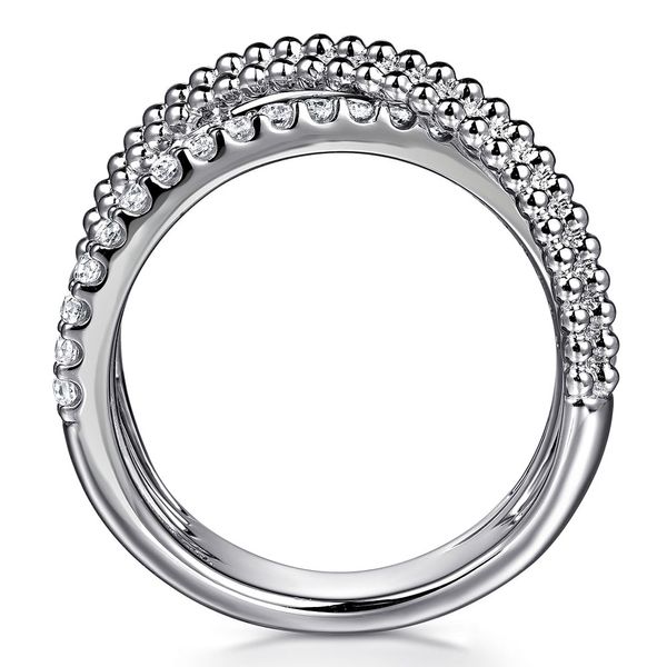 Gabriel & Co. Sterling Silver Bujukan White Sapphire Criss Cross Ring Image 2 Shannon Jewelers Spring, TX