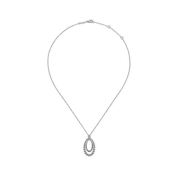 Gabriel & Co. 925 Sterling Silver White Sapphire Pendant Necklace Shannon Jewelers Spring, TX
