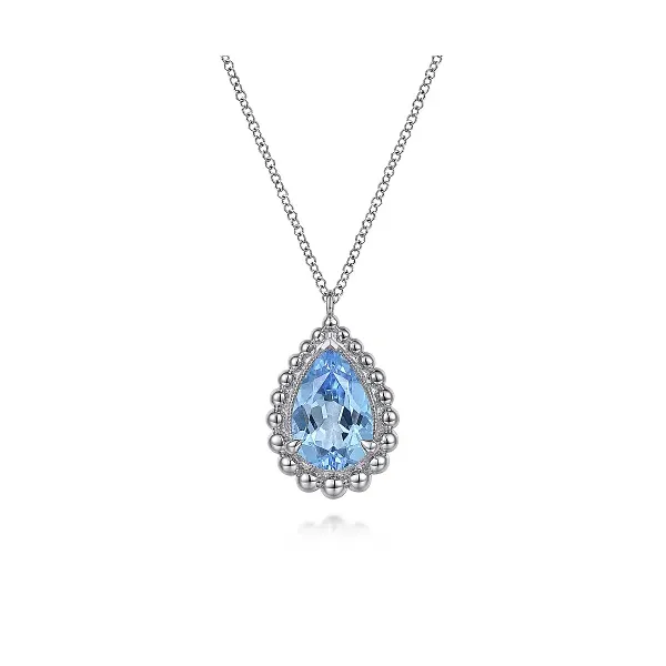 Gabriel & Co. 925 Sterling Silver Bujukan Swiss Blue Topaz Pendant Necklace Shannon Jewelers Spring, TX