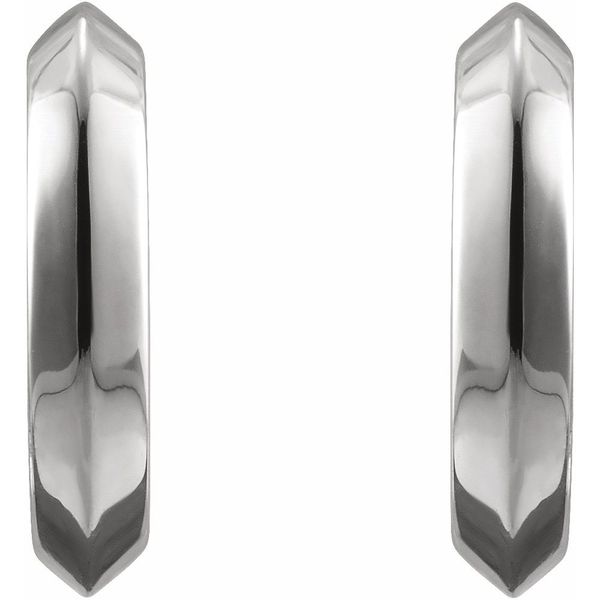 Sterling Silver 10mm Knife-Edge Hoop Earrings Image 2 Shannon Jewelers Spring, TX