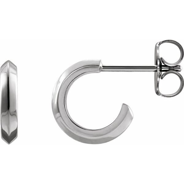 Sterling Silver 10mm Knife-Edge Hoop Earrings Shannon Jewelers Spring, TX
