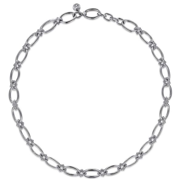 Gabriel & Co. 925 Sterling Silver Oval Link Chain Necklace with Bujukan Connectors Image 2 Shannon Jewelers Spring, TX