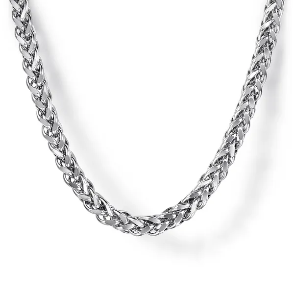 Gabriel & Co. 22 Inch 925 Sterling Silver Solid Men's Wheat Chain Necklace Shannon Jewelers Spring, TX