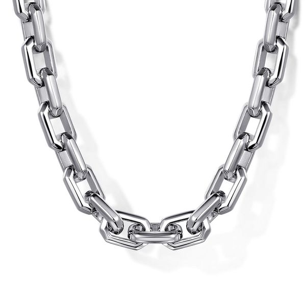 Gabriel & Co. 22 inch 5.6mm sterling silver faceted link chain necklace