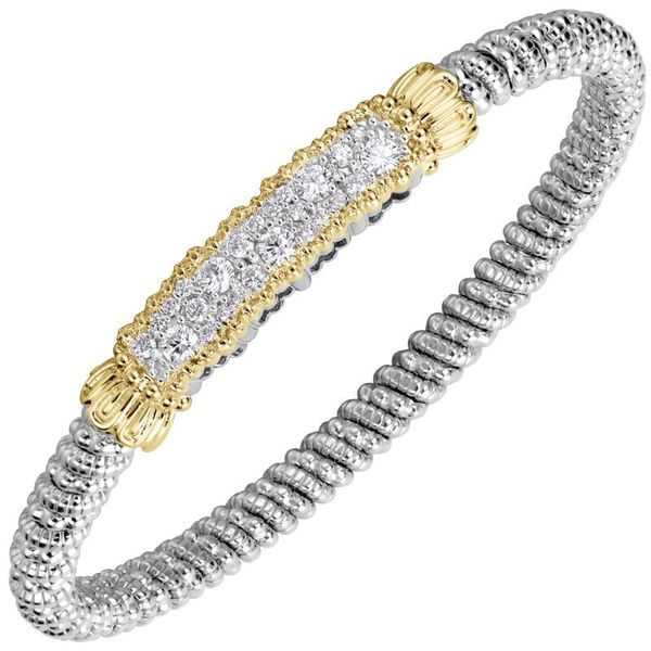 Vahan 14K gold and sterling silver multi-pave diamond stackable bracelet