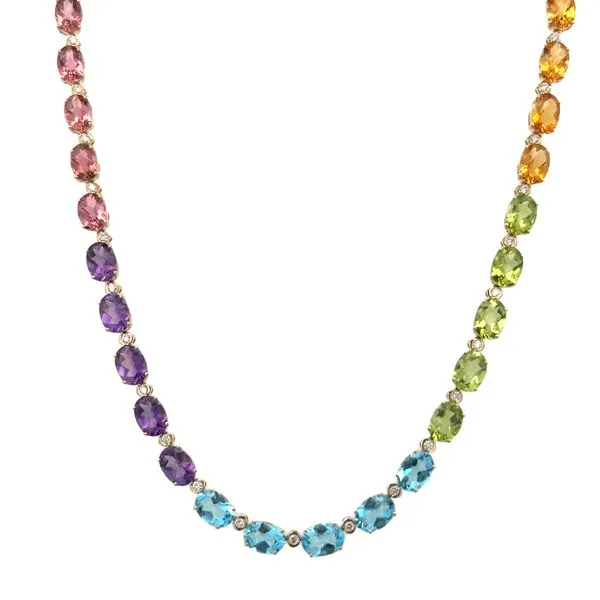 PeJay Creations 14K Yellow Gold Colored Stone Necklace Shelle Jewelers, Inc Northbrook, IL