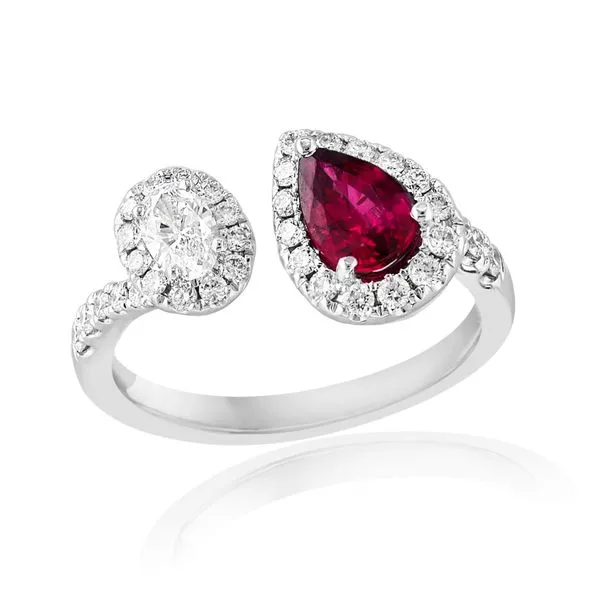 Jewels by Jacob 18K White Gold Colored Stone Fashion Ring Shelle Jewelers, Inc Northbrook, IL