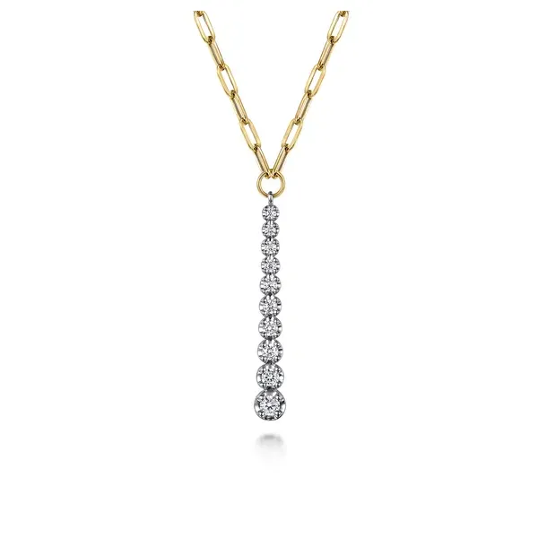 Gabriel & Co. 14K Yellow Gold Diamond Necklace Shelle Jewelers, Inc Northbrook, IL