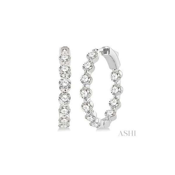 ASHI 14K White Gold Diamond Earrings Shelle Jewelers, Inc Northbrook, IL