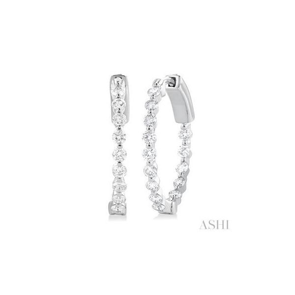ASHI 14K White Gold Diamond Earrings Shelle Jewelers, Inc Northbrook, IL