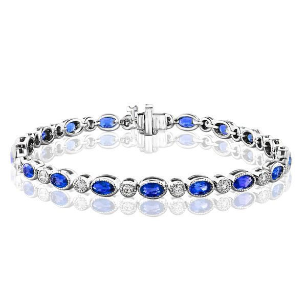 18K White Gold Colored Stone Bracelet Shelle Jewelers, Inc Northbrook, IL
