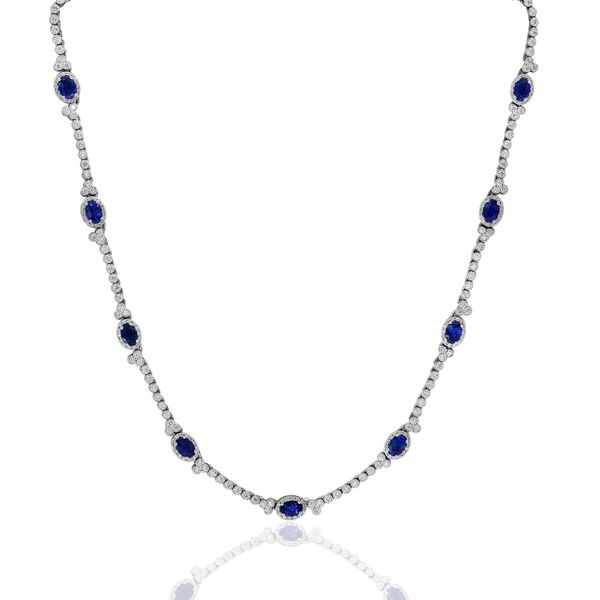 14K White Gold Colored Stone Necklace Shelle Jewelers, Inc Northbrook, IL