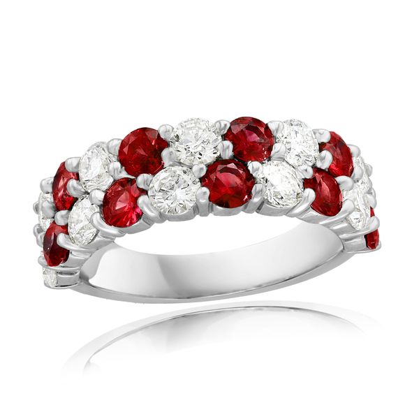 14K White Gold Straight Colored Stone Fashion Ring Shelle Jewelers, Inc Northbrook, IL