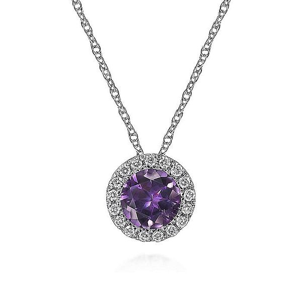 14K White Gold Cable Colored Stone Pendants Shelle Jewelers, Inc Northbrook, IL