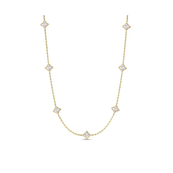 18K Yellow Gold Colored Stone Necklace Shelle Jewelers, Inc Northbrook, IL