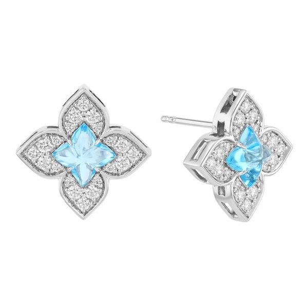 18K White Gold Colored Stone Earrings Shelle Jewelers, Inc Northbrook, IL