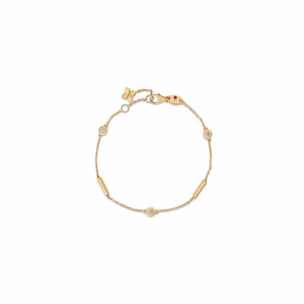 18K Yellow Gold Bezel Diamond Bracelet Shelle Jewelers, Inc Northbrook, IL