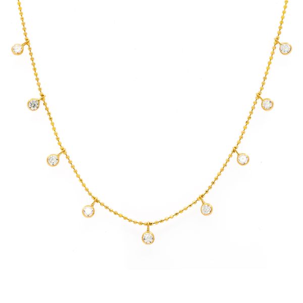 14K Yellow Gold Diamond By The Yard Necklace Shelle Jewelers, Inc Northbrook, IL