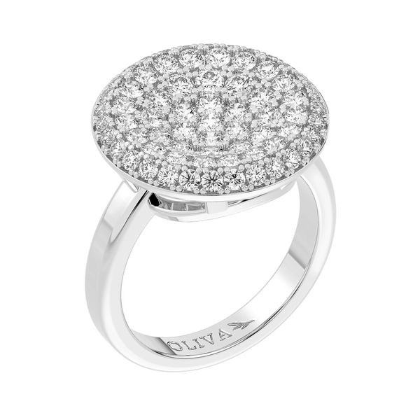 18K White Gold Halo Ring Shelle Jewelers, Inc Northbrook, IL