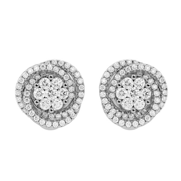 18K White Gold Cluster Earrings Shelle Jewelers, Inc Northbrook, IL