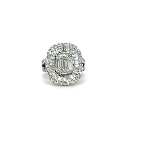 18K White Gold Halo Ring Shelle Jewelers, Inc Northbrook, IL