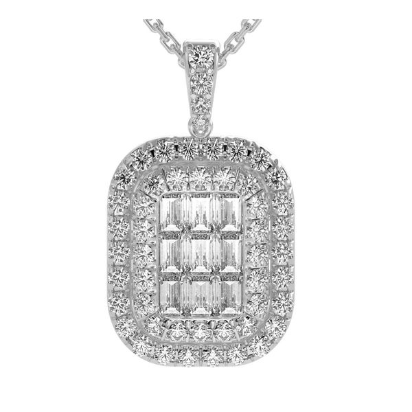 18K White Gold Halo Pendant Shelle Jewelers, Inc Northbrook, IL