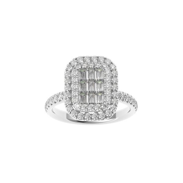 18K White Gold Halo Ring Shelle Jewelers, Inc Northbrook, IL