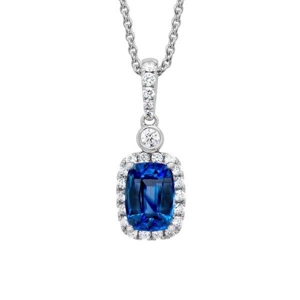 14K White Gold Halo Pendant Shelle Jewelers, Inc Northbrook, IL