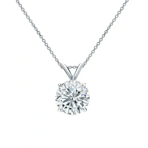 14K White Gold Solitaire Pendant Shelle Jewelers, Inc Northbrook, IL
