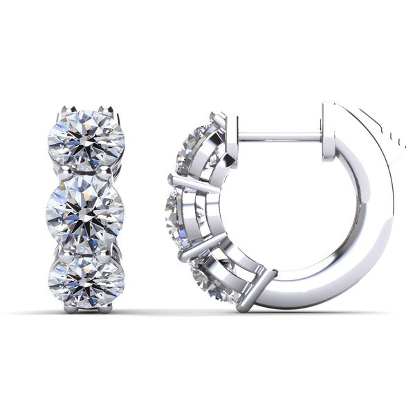 18K White Gold Huggie Earrings Shelle Jewelers, Inc Northbrook, IL