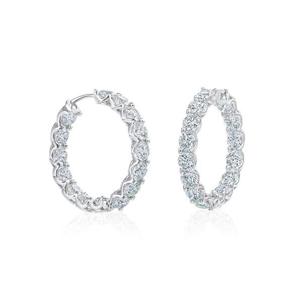 18K White Gold Hoop Earrings Shelle Jewelers, Inc Northbrook, IL