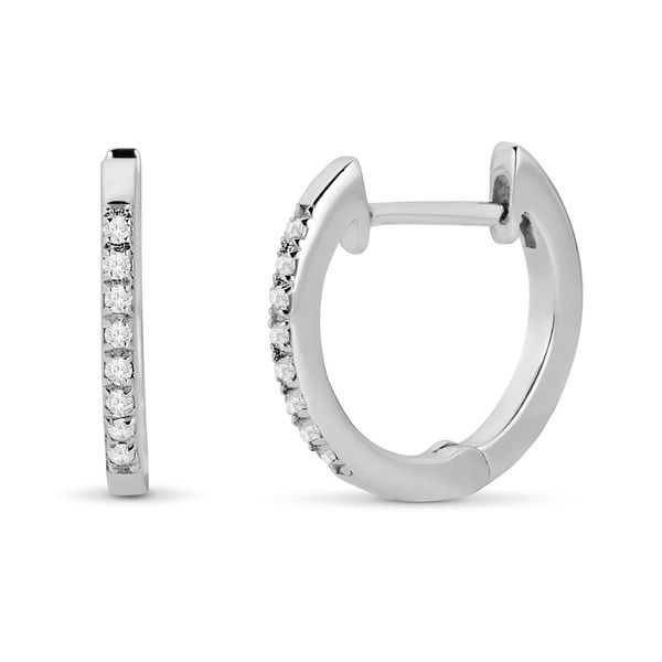14K White Gold Huggie Earrings Shelle Jewelers, Inc Northbrook, IL