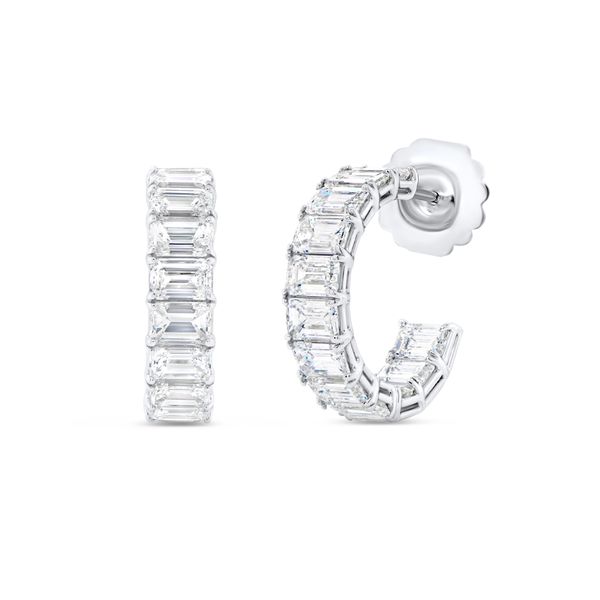 18K White Gold Hoop Earrings Shelle Jewelers, Inc Northbrook, IL