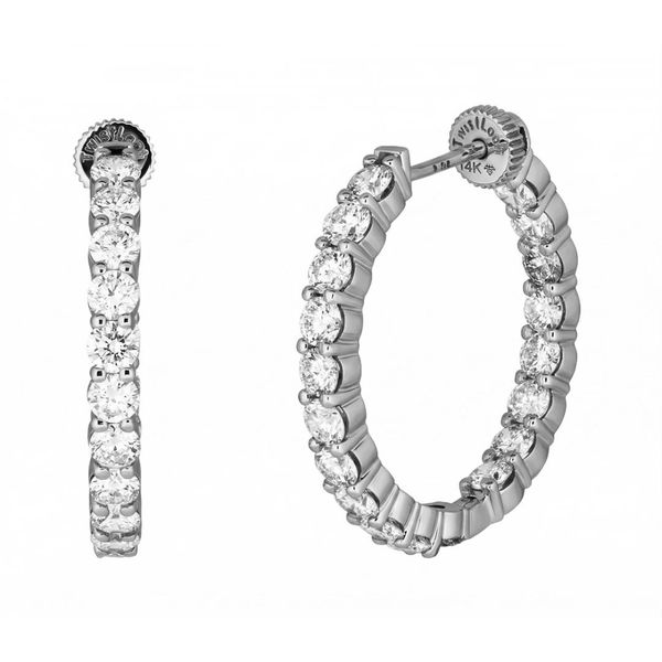14K White Gold Hoop Earrings Shelle Jewelers, Inc Northbrook, IL