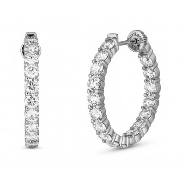 14K White Gold Hoop Earrings Shelle Jewelers, Inc Northbrook, IL