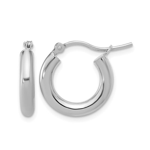 14K White Gold Hoop Earrings Shelle Jewelers, Inc Northbrook, IL
