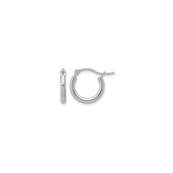 14K White Gold Hoop Earrings Shelle Jewelers, Inc Northbrook, IL