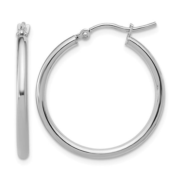 14K White Gold Hoop Earrings Shelle Jewelers, Inc Northbrook, IL