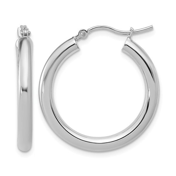 14K White Gold Hoop Earrings Shelle Jewelers, Inc Northbrook, IL