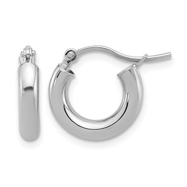14K White Gold Hoop Earrings Shelle Jewelers, Inc Northbrook, IL