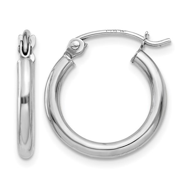 14K White Gold Hoop Earrings Shelle Jewelers, Inc Northbrook, IL