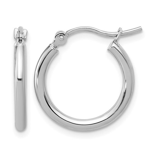 14K White Gold Hoop Earrings Shelle Jewelers, Inc Northbrook, IL