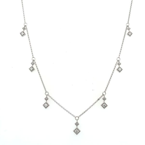 14K White Gold Station Necklace Shelle Jewelers, Inc Northbrook, IL