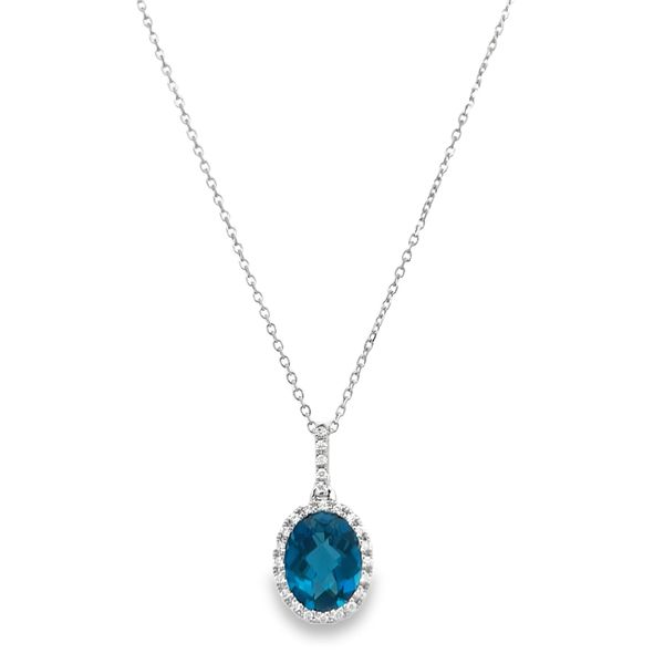 14K White Gold Halo Pendant Shelle Jewelers, Inc Northbrook, IL