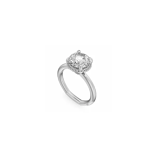 Noam Carver Atelier Platinum Solitiare Semi-Mount with Hidden Halo, 0.086 tdw Maharaja's Fine Jewelry & Gift Panama City, FL